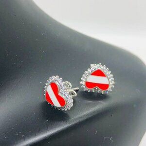 Austria Flag Heart Earrings / Travel earrings